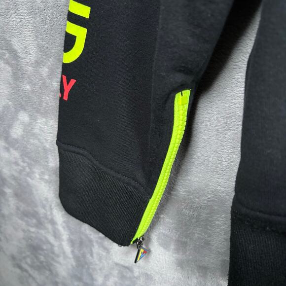 Born Fly Black Diamond Fly Hoodie Mens Large Neon Graphic Ski Theme - Picture 4 of 9